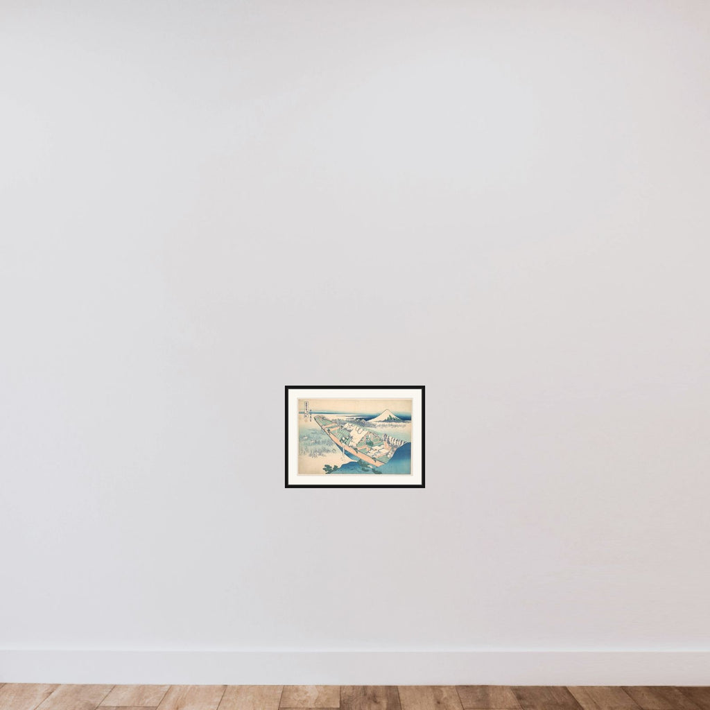 Ushibori in Hitachi Province (Jōshū Ushibori), from the series Thirty-six Views of Mount Fuji (Fugaku sanjūrokkei) framed — shown to scale