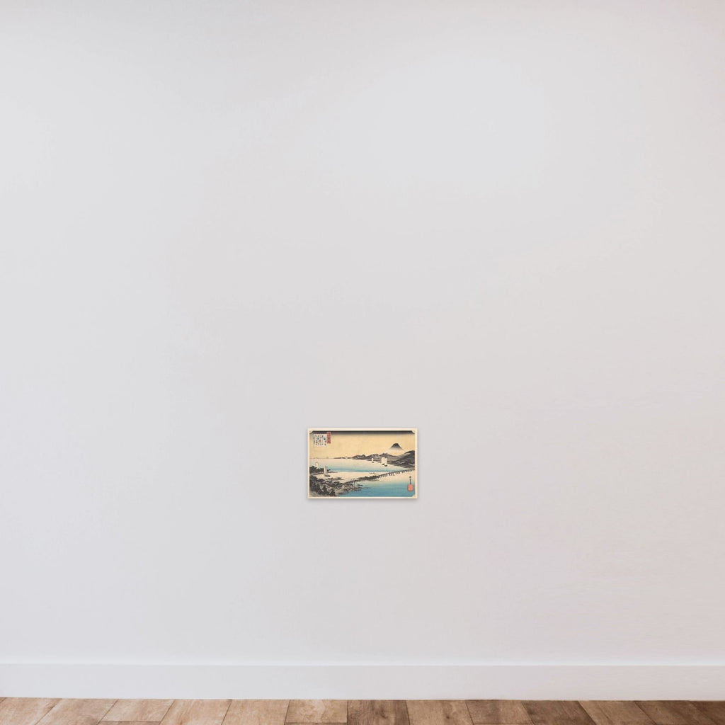 Seta no Sekisho.  Sunset, Seta.  Lake Biwa unframed — shown to scale