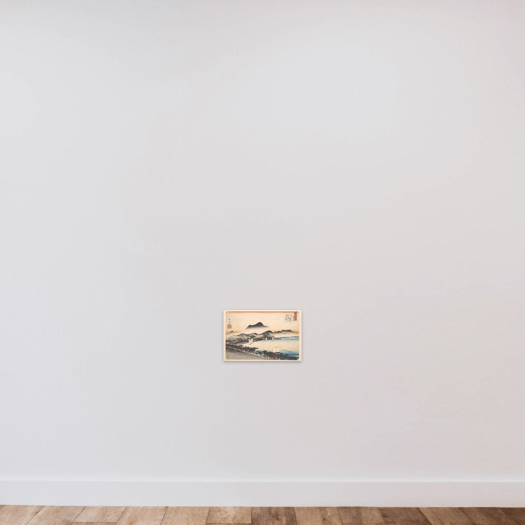 Clearing Weather at Awazu, Lake Biwa unframed — shown to scale