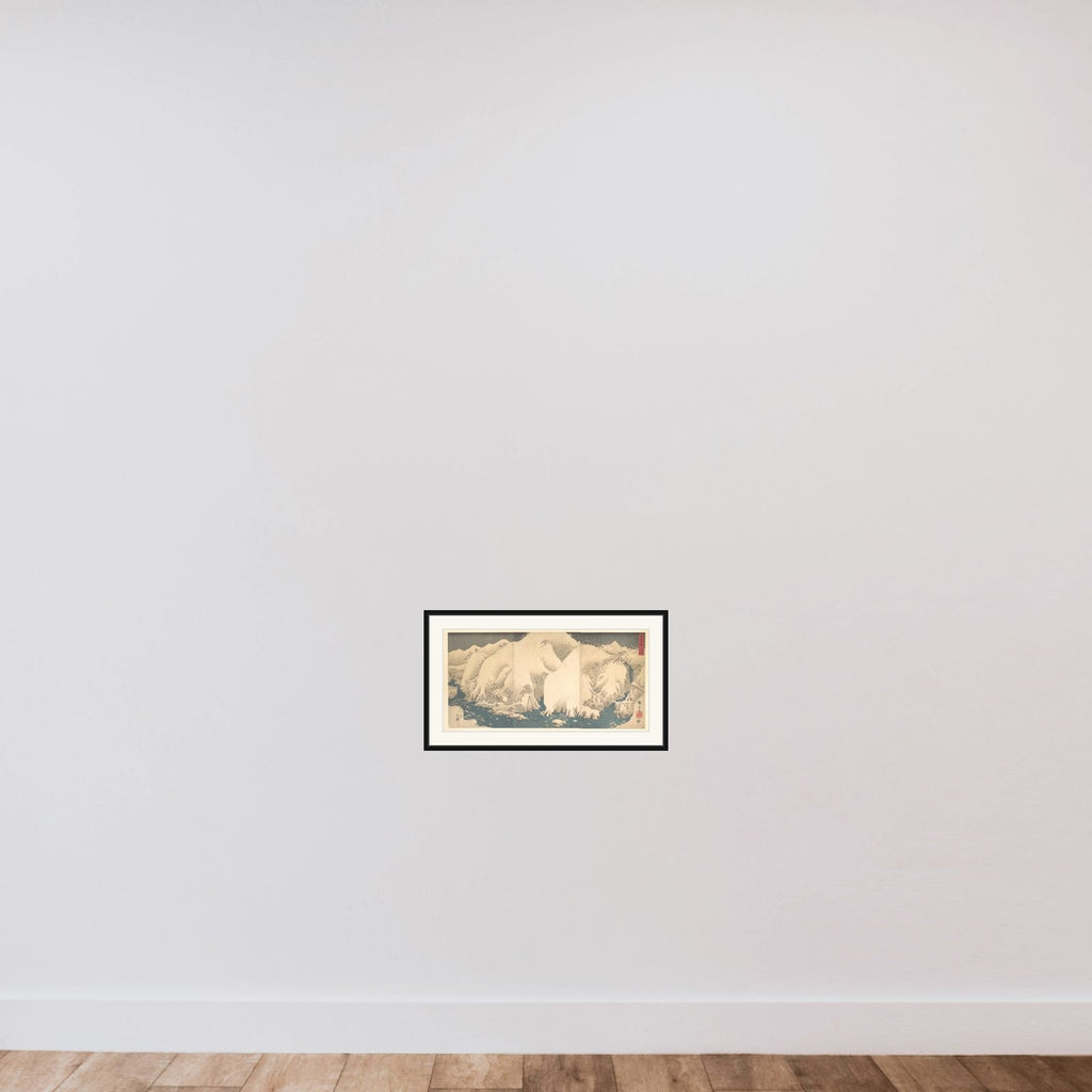 The Kiso Mountains in Snow framed — shown to scale