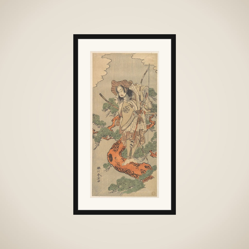 The Ninth Ichimura Uzaemon as a Samurai Warrior framed