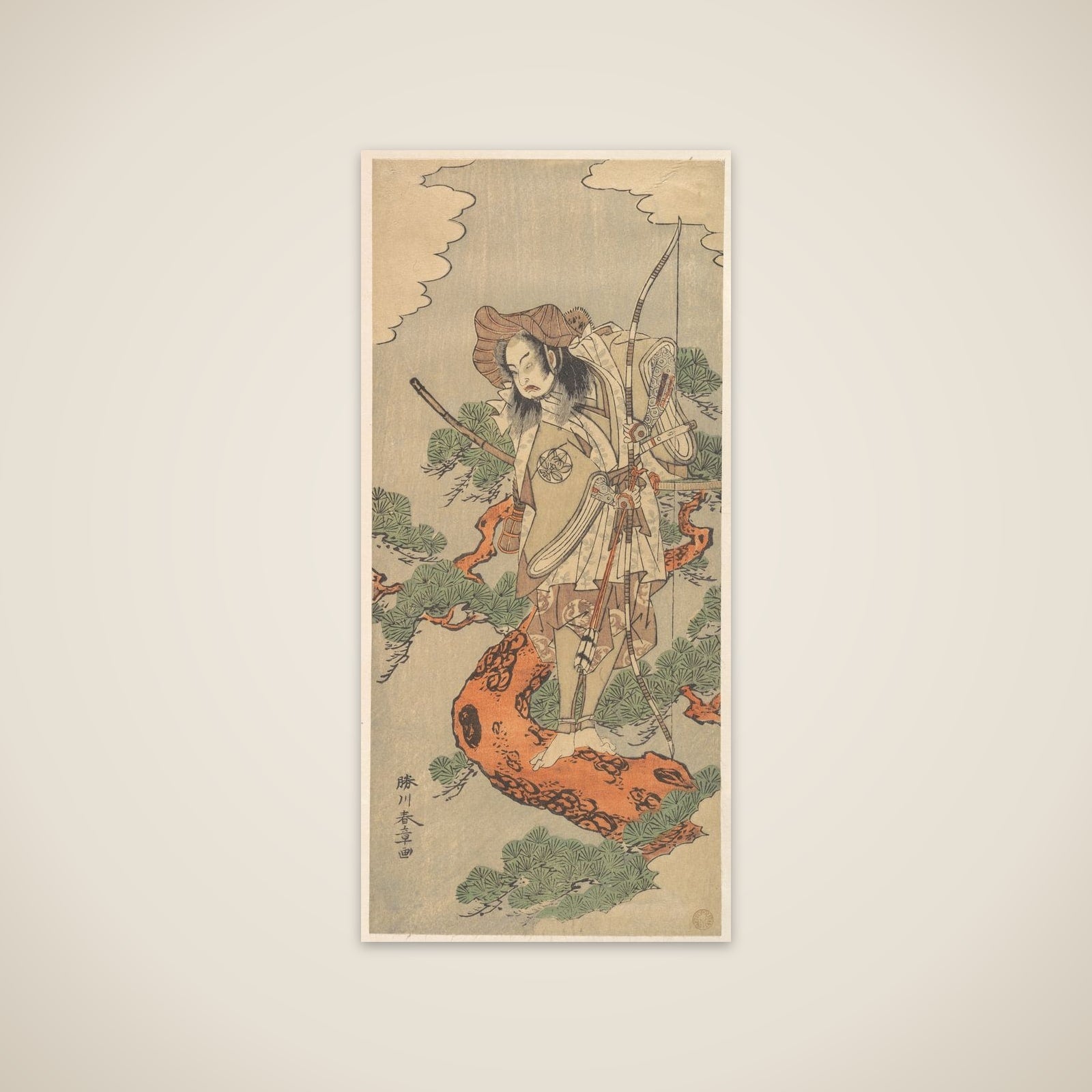 The Ninth Ichimura Uzaemon as a Samurai Warrior unframed print