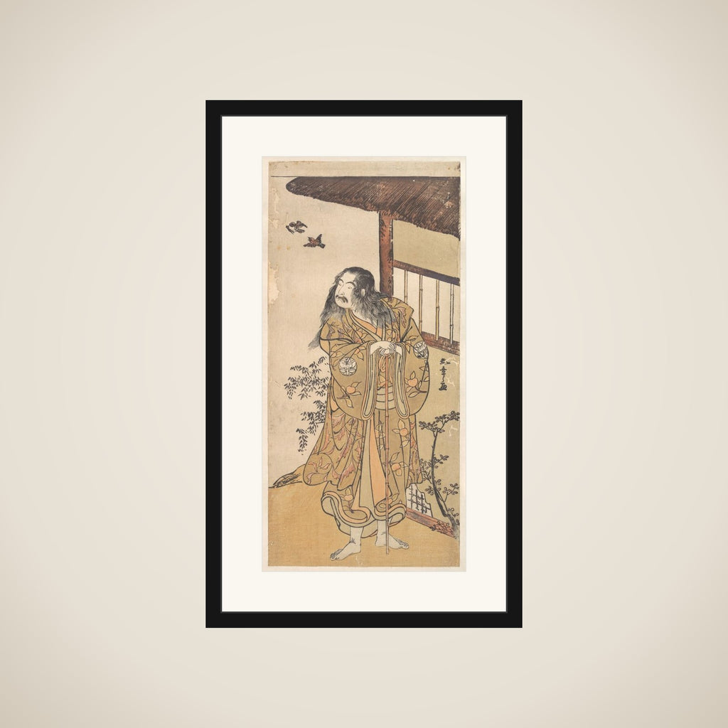 The Ninth Ichimura Uzaemon in the role of Shunkan framed