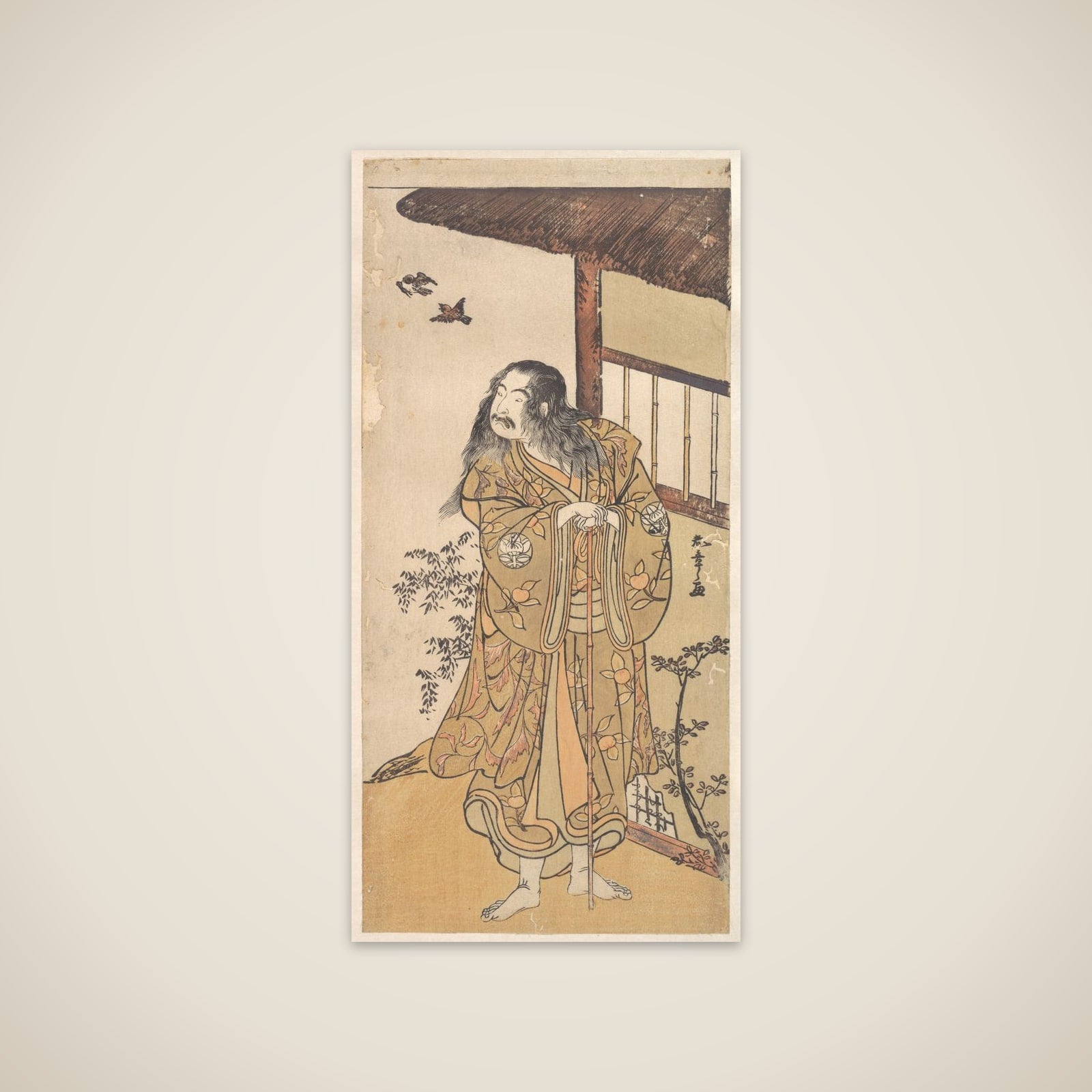 The Ninth Ichimura Uzaemon in the role of Shunkan unframed print