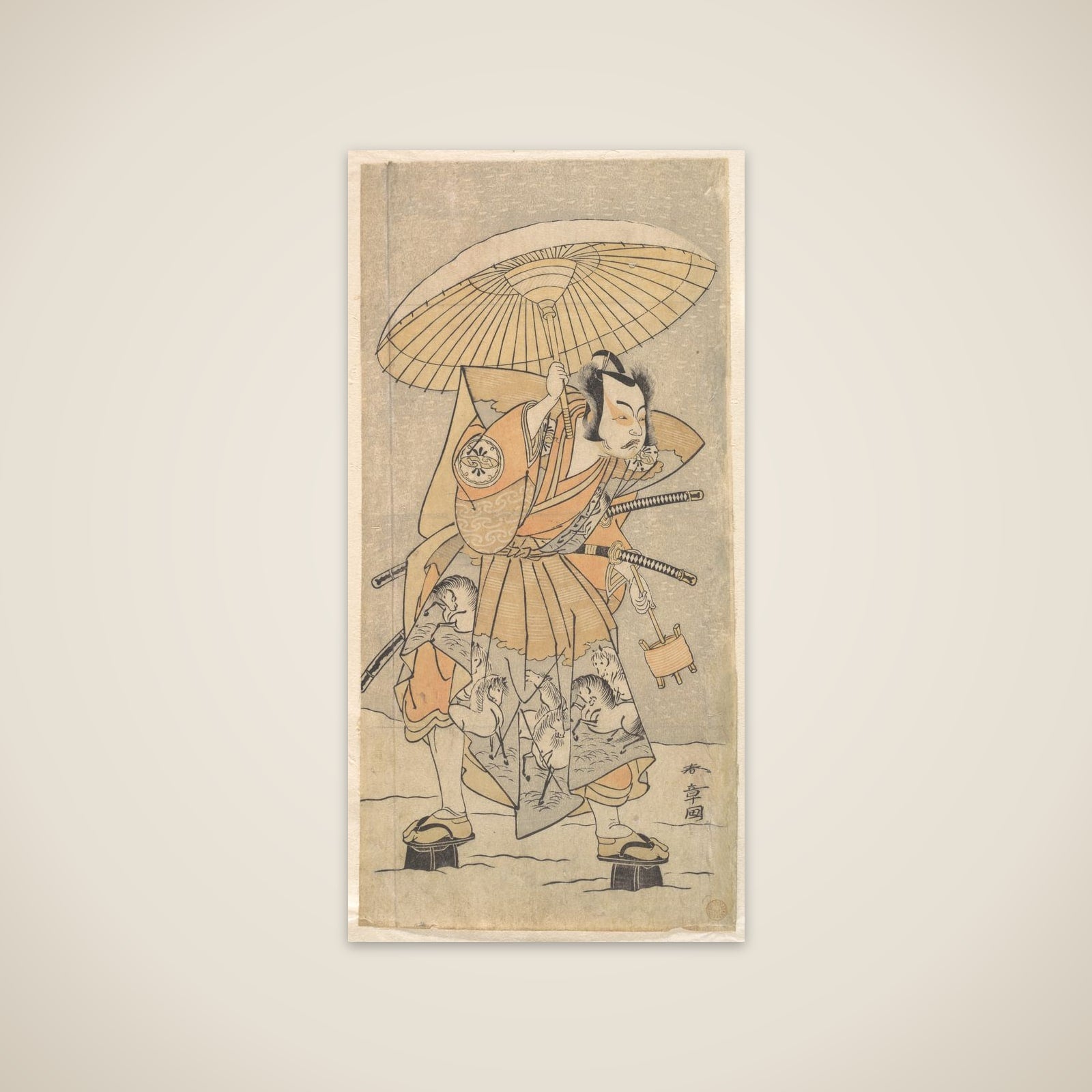 The Second Nakamura Juzo as a Samurai unframed print