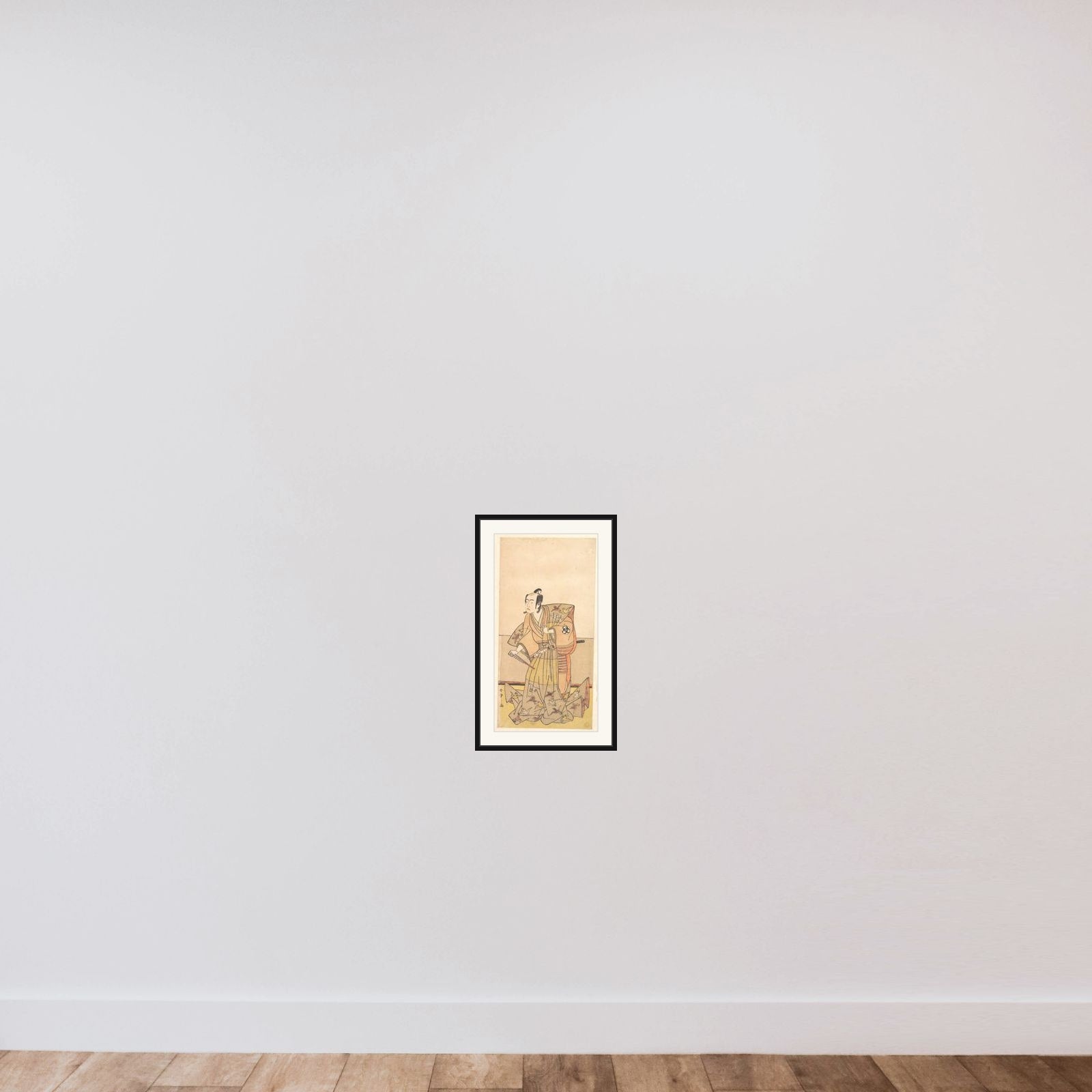 Bando Mitsugoro in the role of Soga no Juro framed — shown to scale