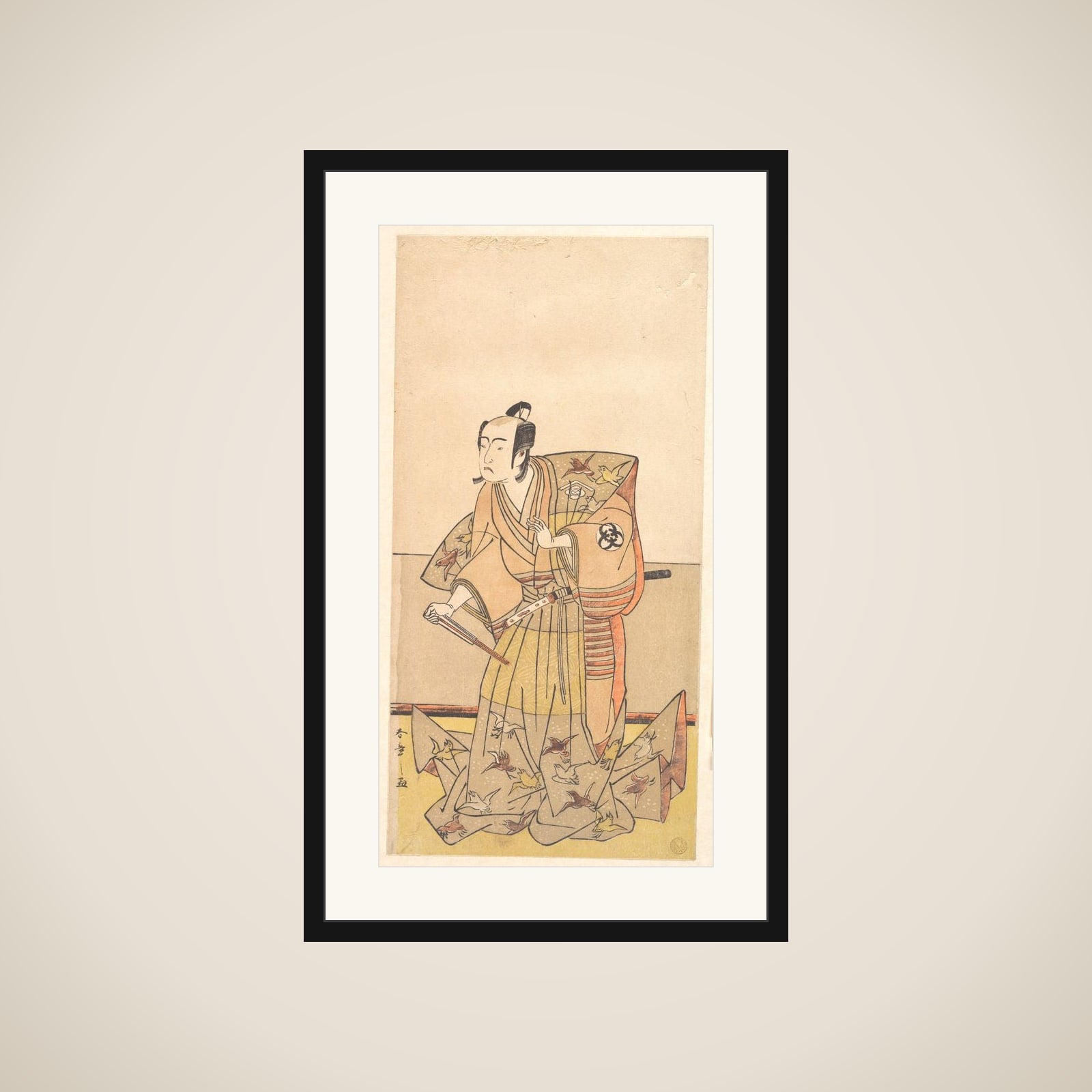 Bando Mitsugoro in the role of Soga no Juro framed