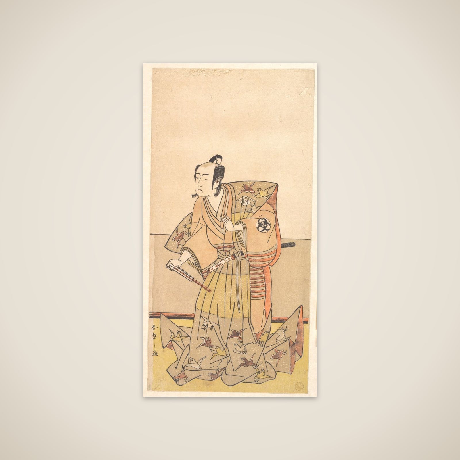 Bando Mitsugoro in the role of Soga no Juro unframed print