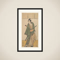 The Second Ichikawa Monnosuke in the role of Soga no Juro Sukenari framed