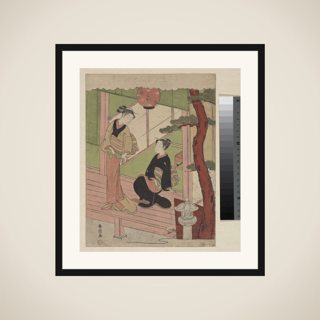 Two Young Women on a Verandah framed