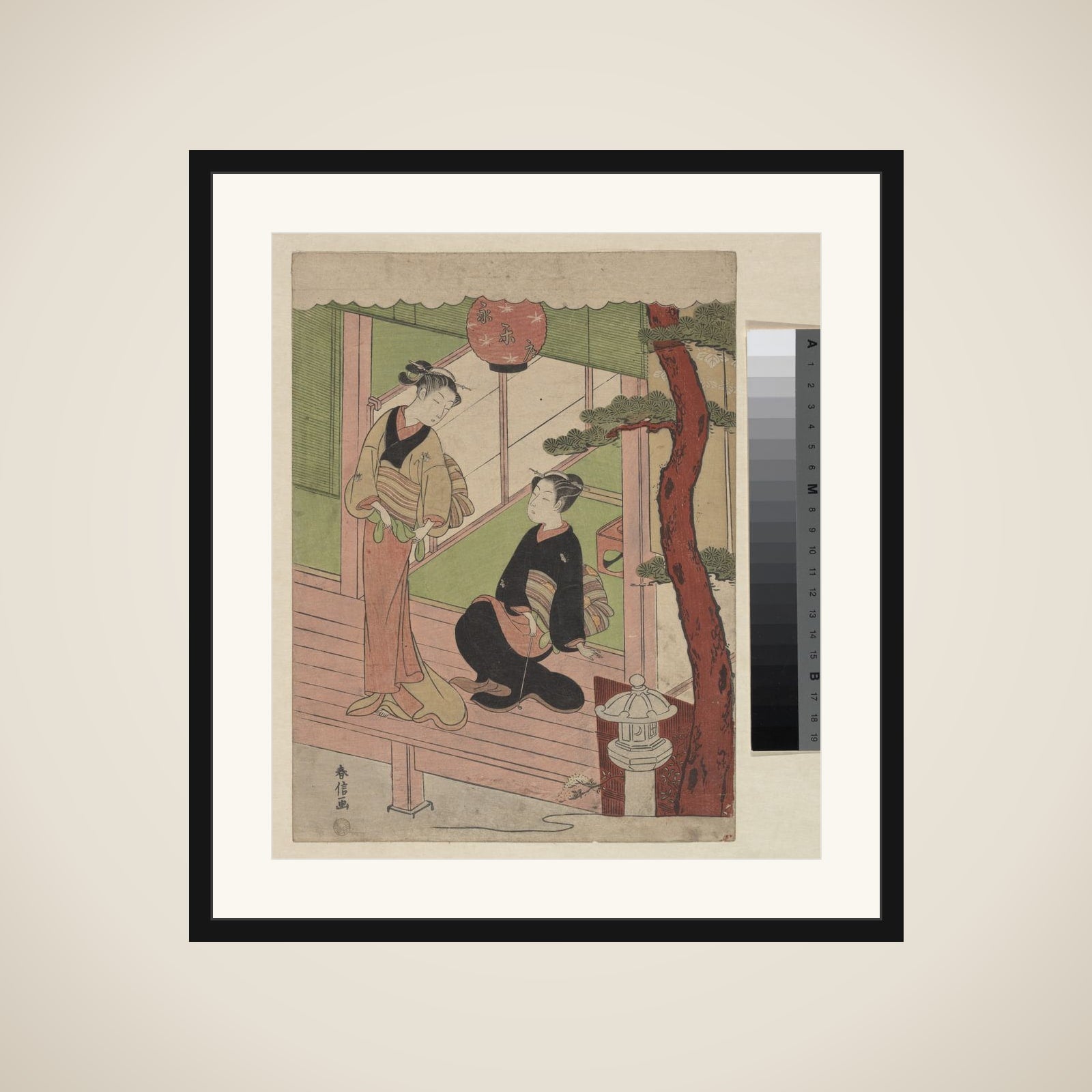 Two Young Women on a Verandah framed