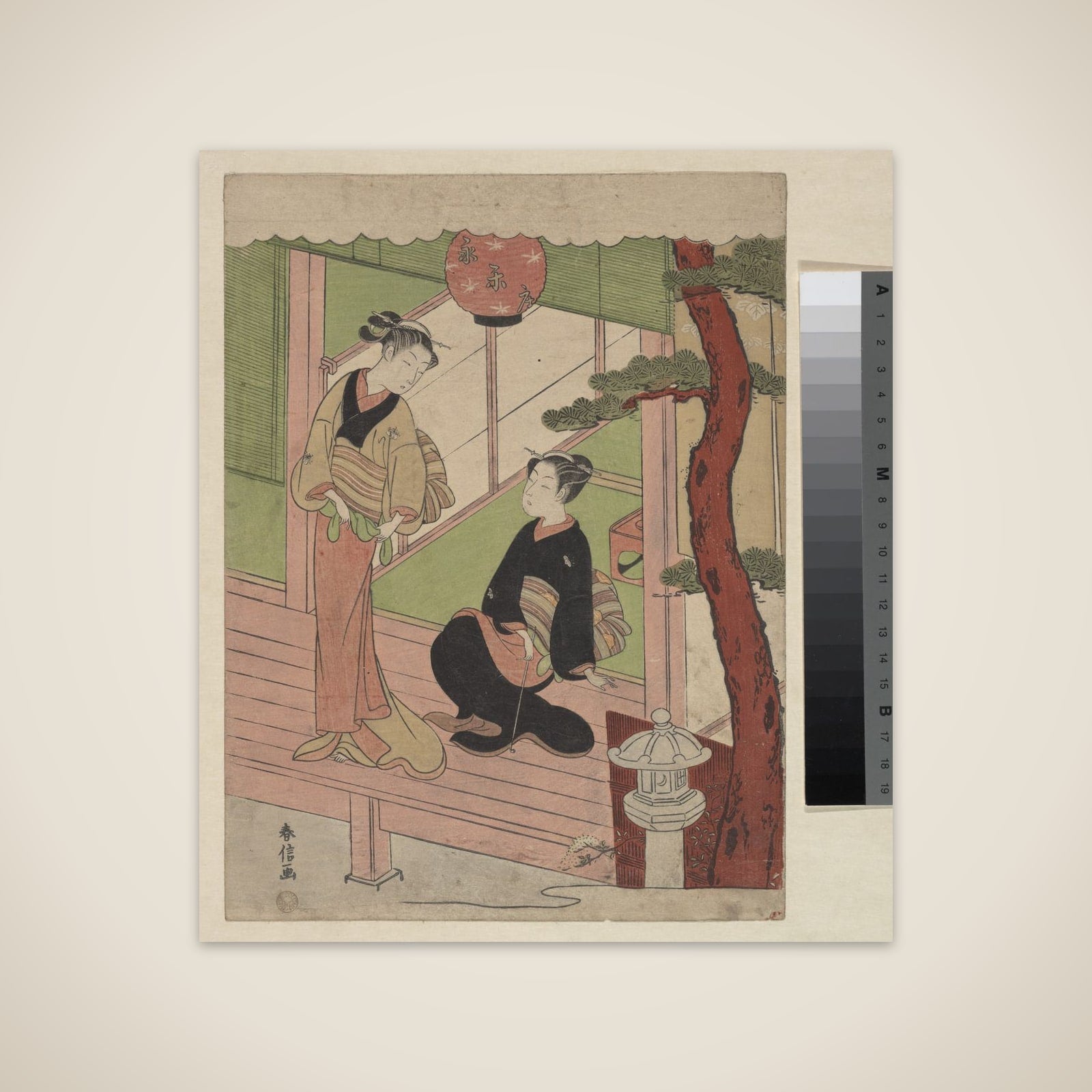 Two Young Women on a Verandah unframed print