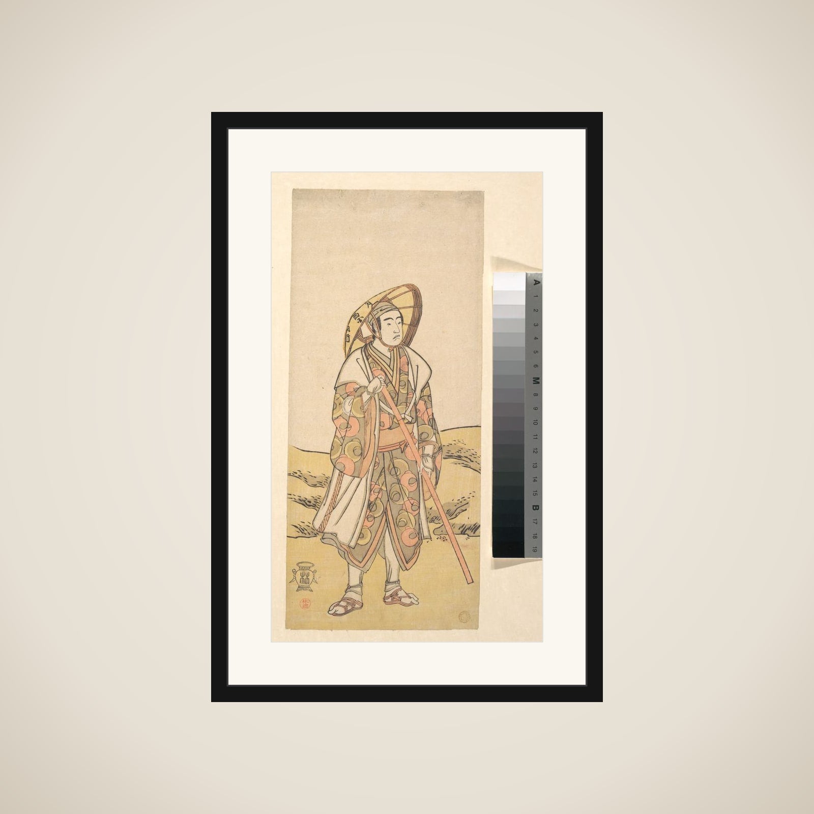 The Actor Sawamura Sōjūrō III as the Kumano Pilgrim Jissaku, actually Taira no Shigemori framed