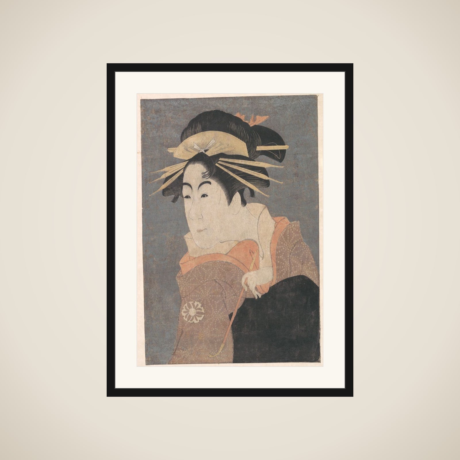Matsumoto Yonesaburo as Kewaizaka no Shosho in the Play "Katakiuchi Noriyaibanashi" framed