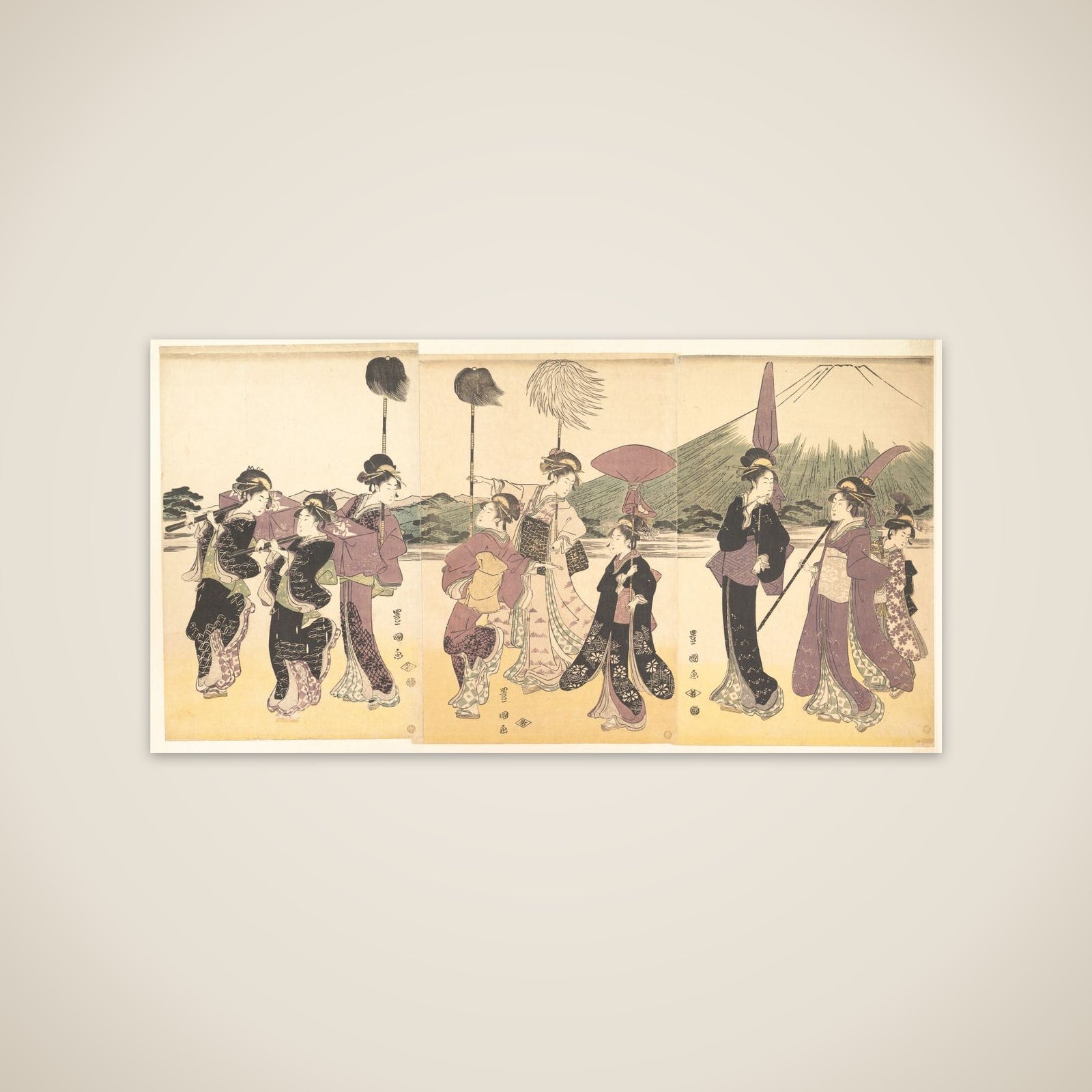 Women Parading in an Imitation of the Cortege of a Daimyo unframed print