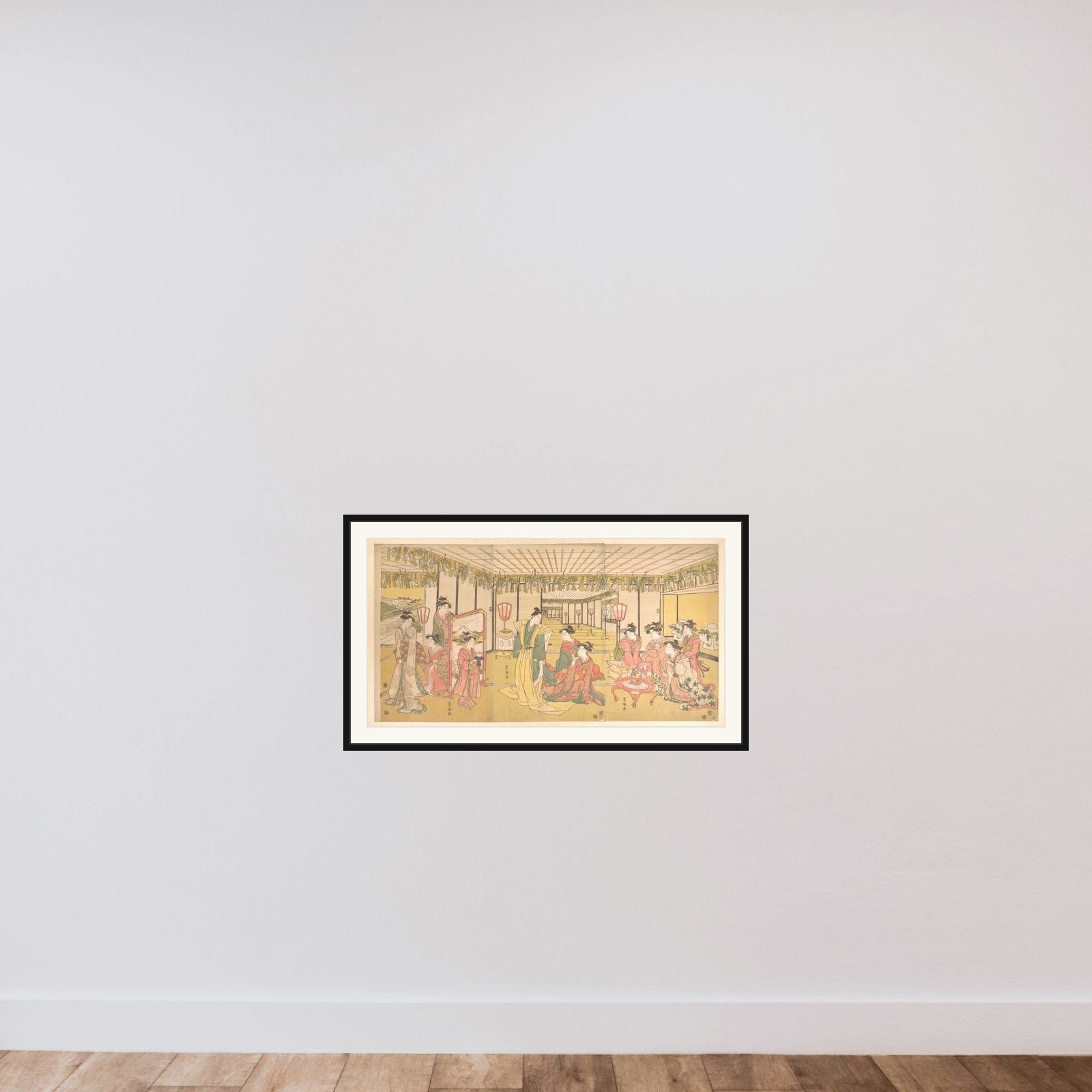 New Year's Celebration in a Large Mansion framed — shown to scale