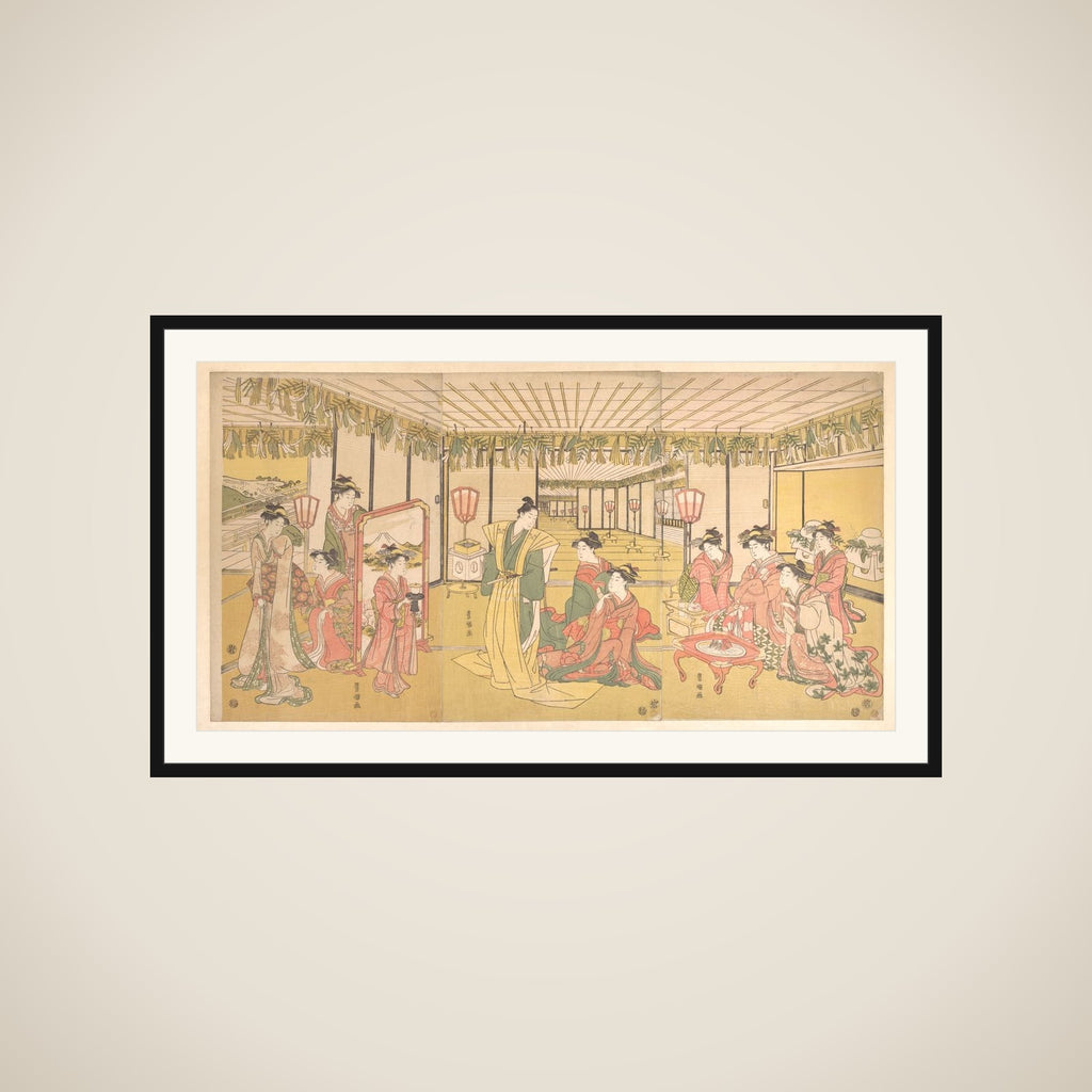 New Year's Celebration in a Large Mansion framed