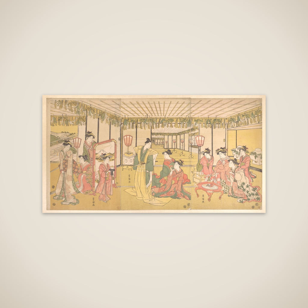 New Year's Celebration in a Large Mansion unframed print