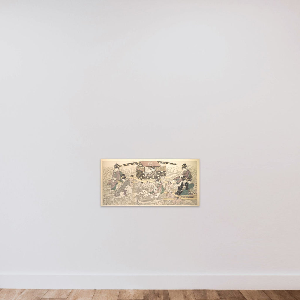 Fair Travellers Fording the River Oi unframed — shown to scale