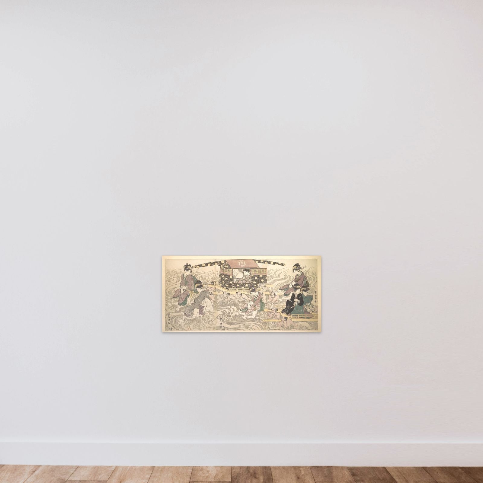 Fair Travellers Fording the River Oi unframed — shown to scale