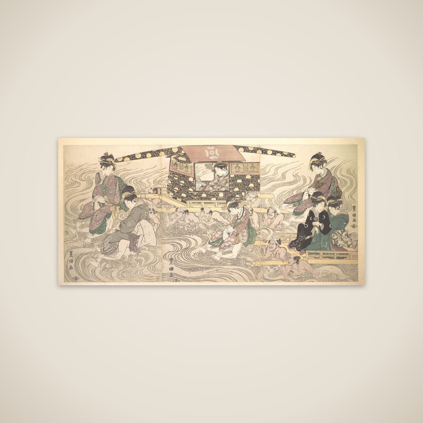 Fair Travellers Fording the River Oi unframed print