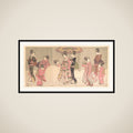 Courtesans and Attendants Making a Giant Snowball framed