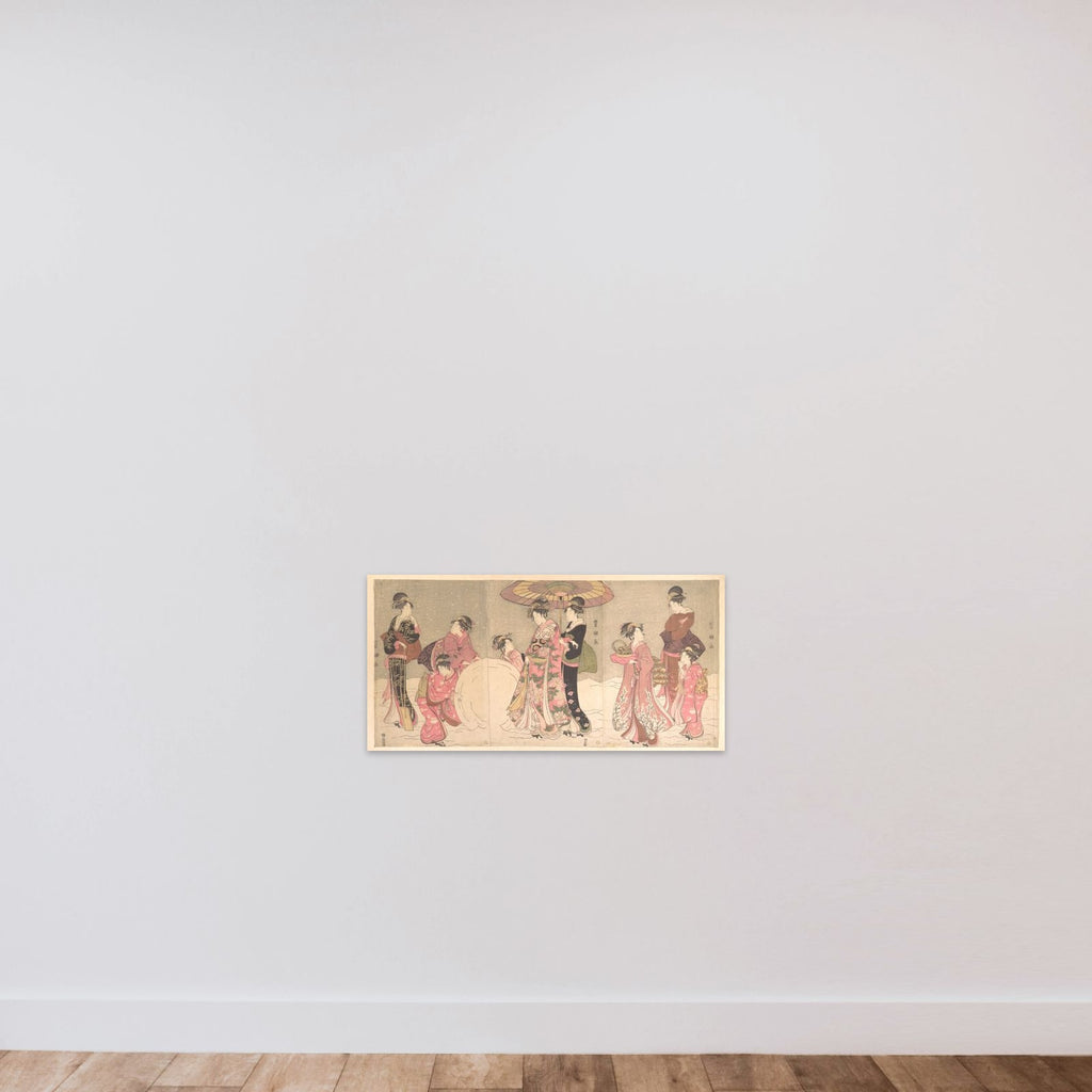 Courtesans and Attendants Making a Giant Snowball unframed — shown to scale