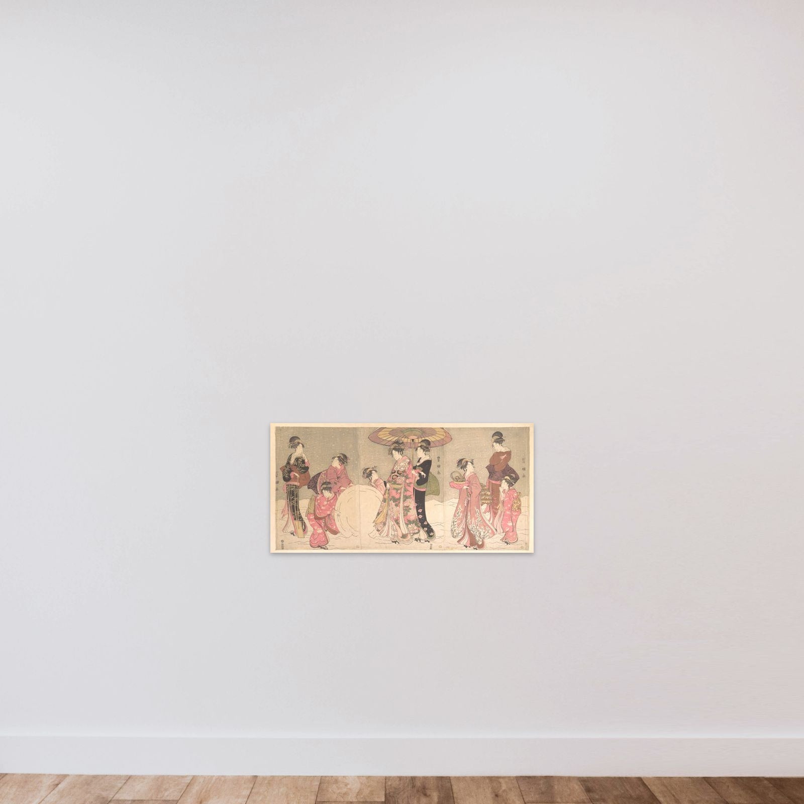 Courtesans and Attendants Making a Giant Snowball unframed — shown to scale