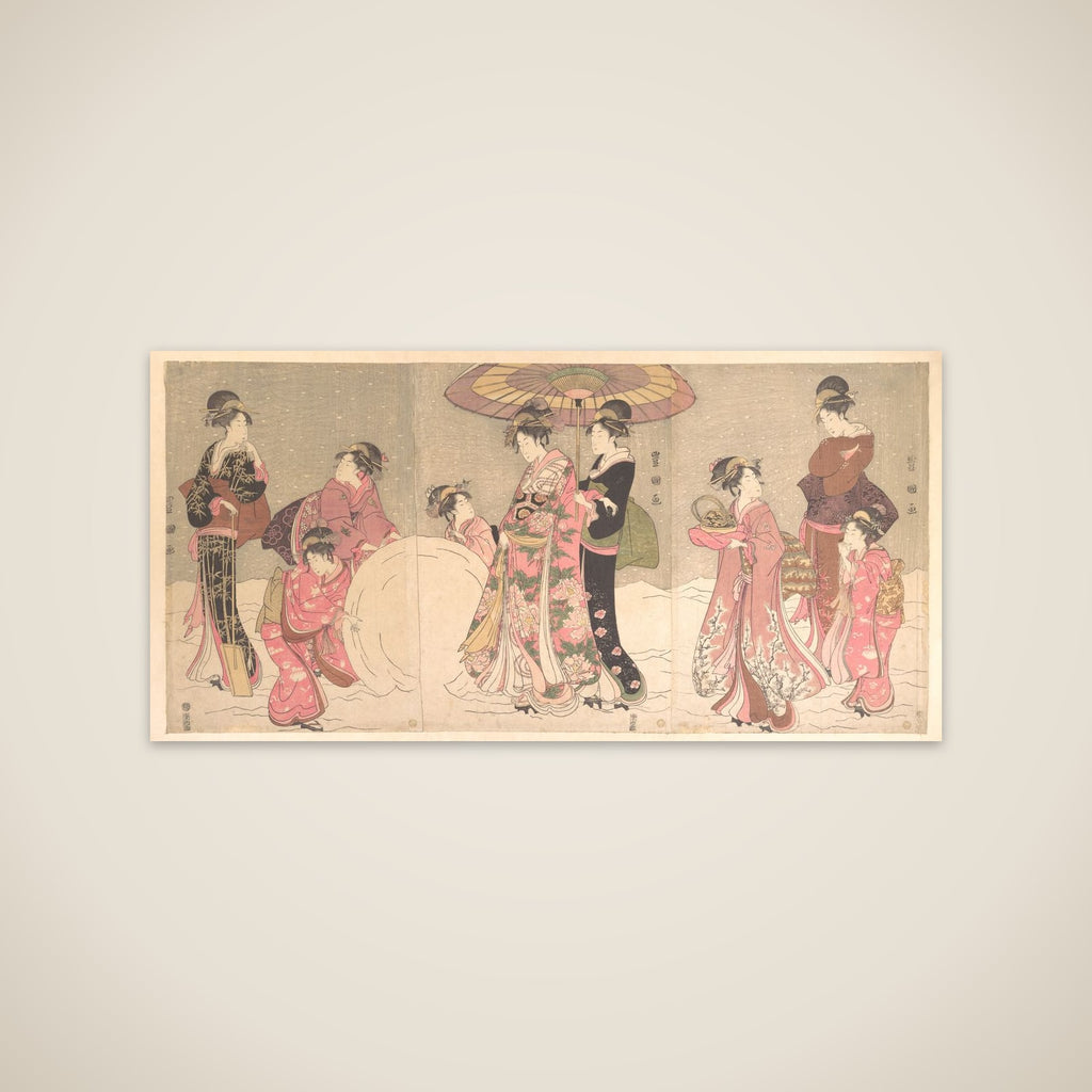 Courtesans and Attendants Making a Giant Snowball unframed print