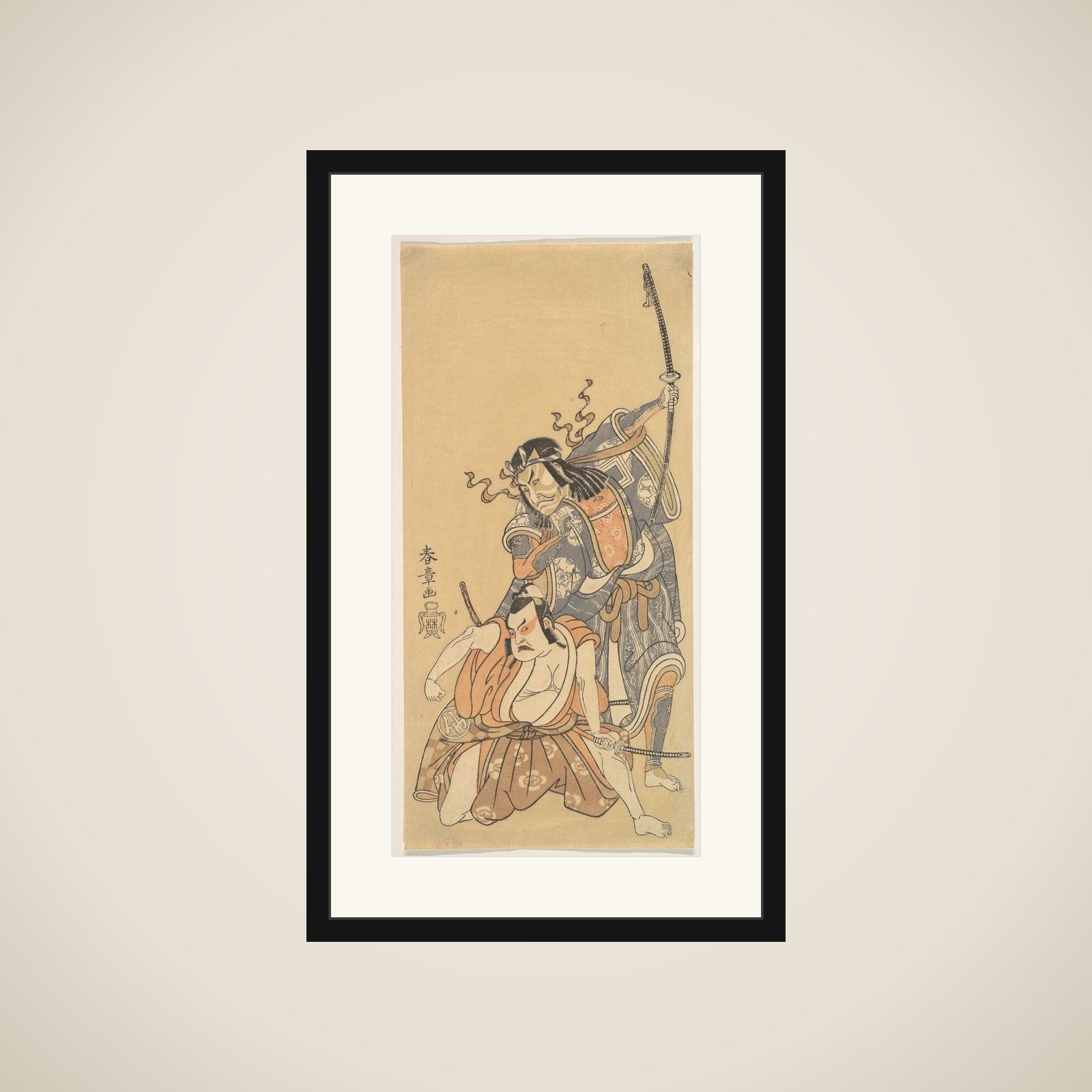 Scene from the Drama "Soga Moyo Aigo no Wakamatsu" framed