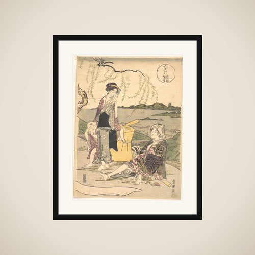 Chofu no Tamagawa framed