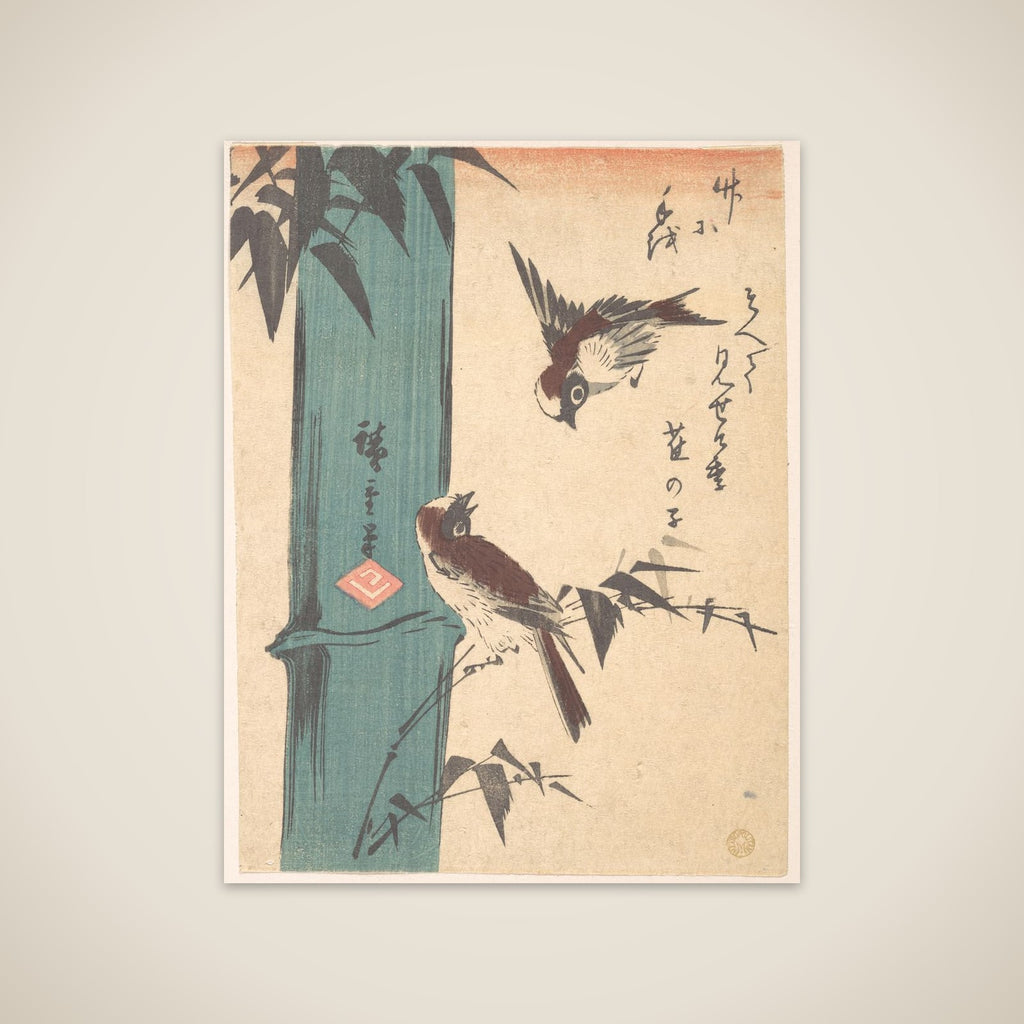 Bamboo and Sparrows unframed print