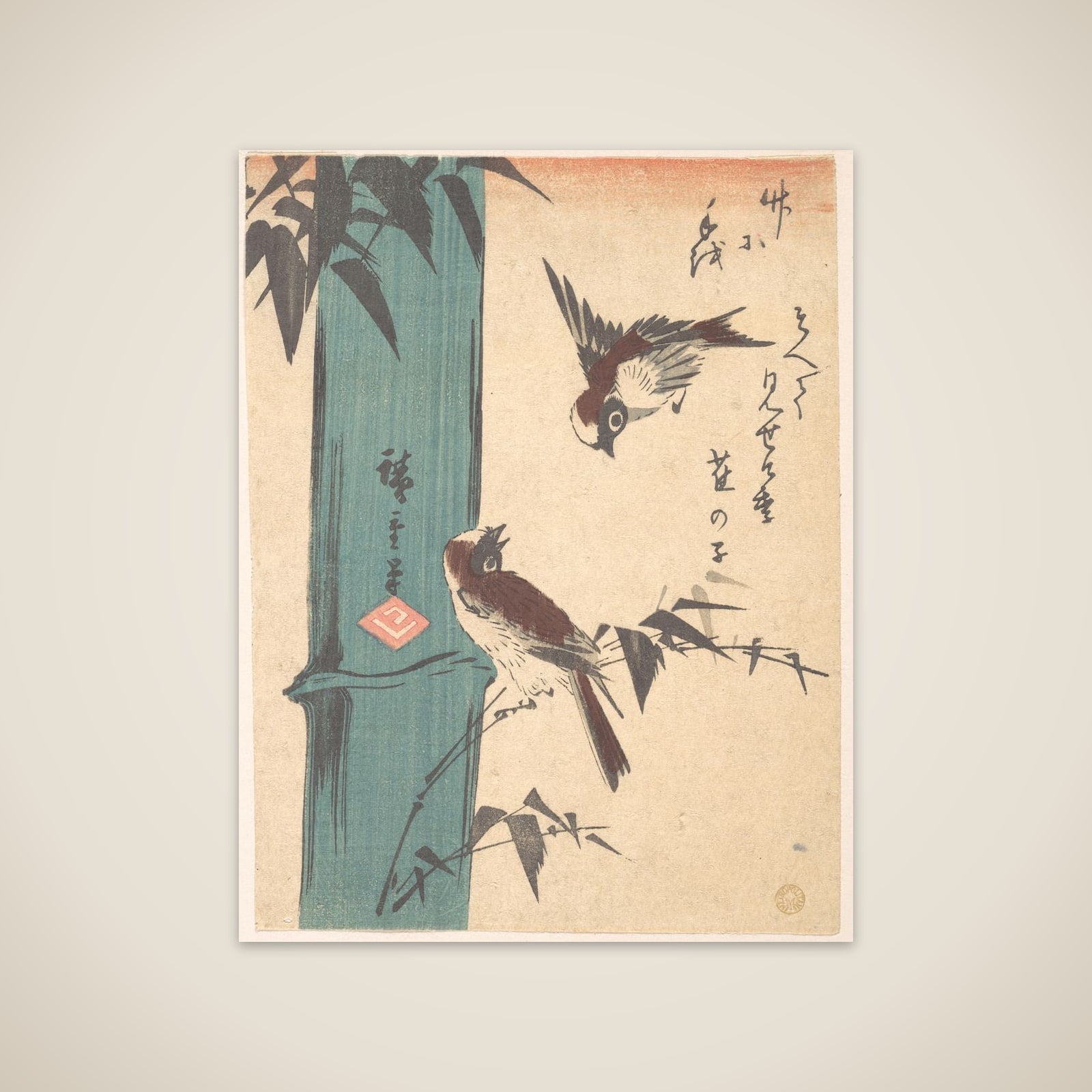 Bamboo and Sparrows unframed print