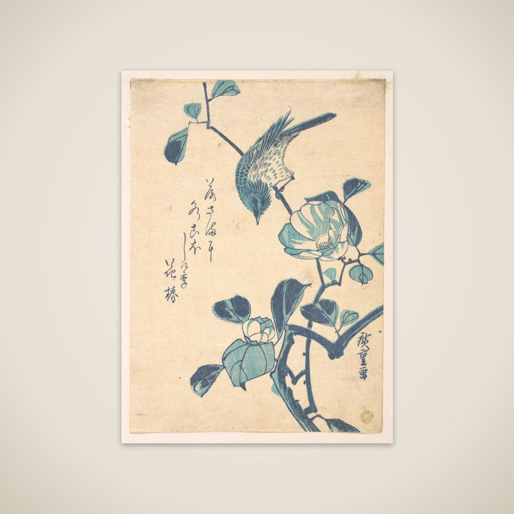 Camellia and Bird unframed print