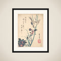 Large-flowered Flat Bill and Sparrow framed