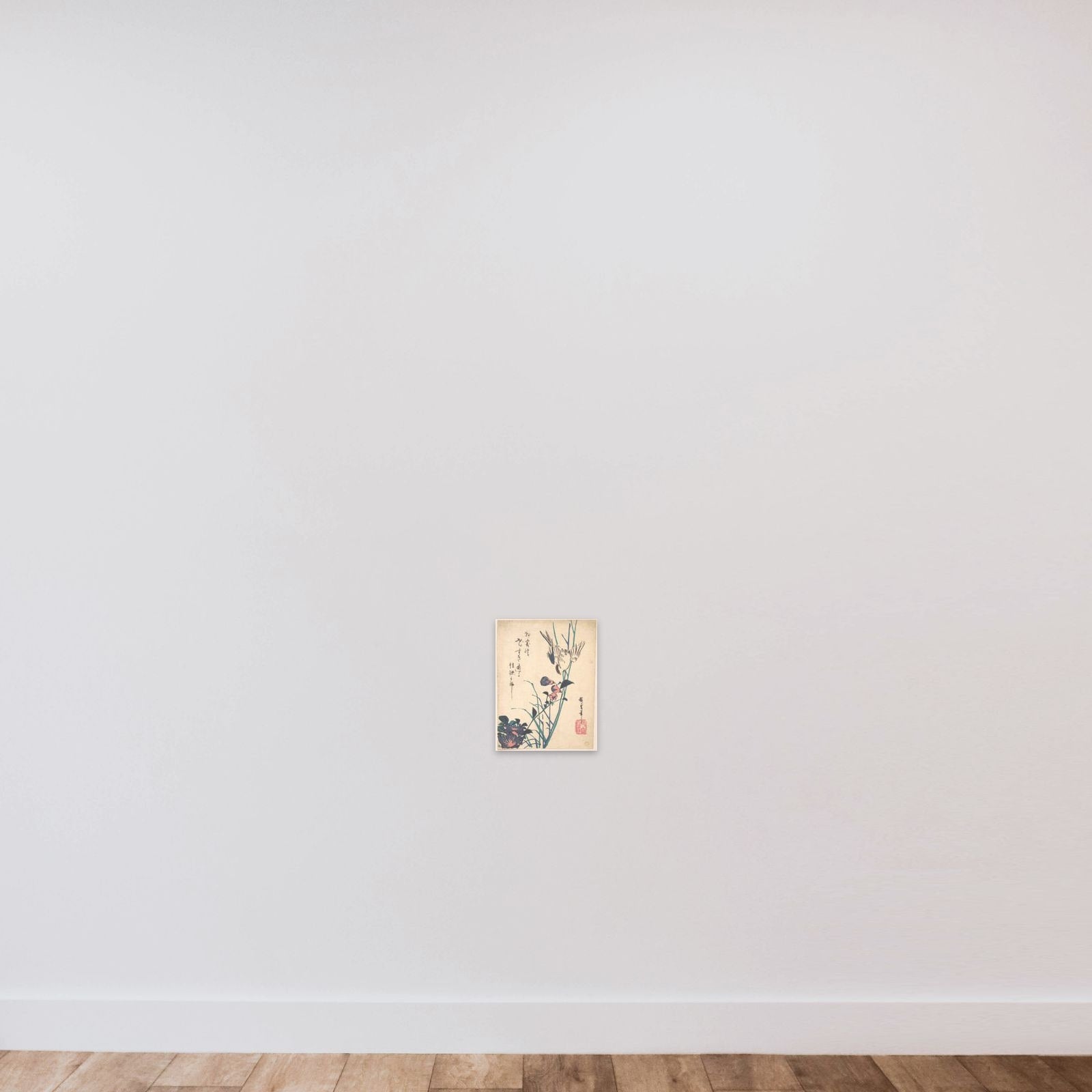 Large-flowered Flat Bill and Sparrow unframed — shown to scale
