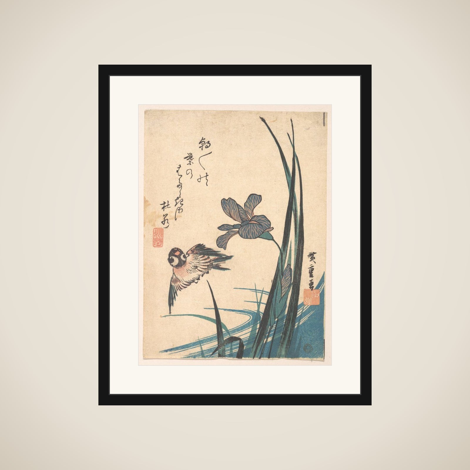 Iris and Sparrow framed
