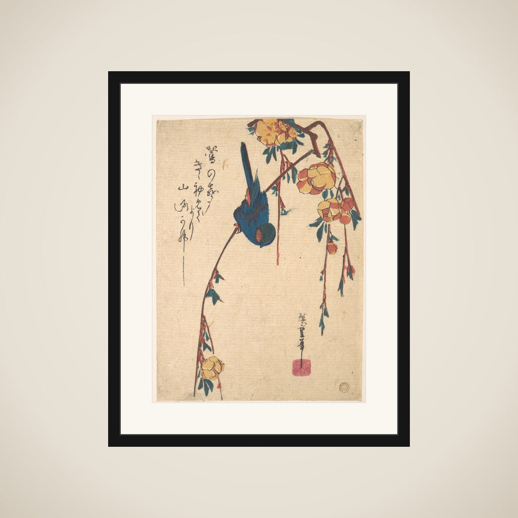 Weeping Cherry and Bluebird framed