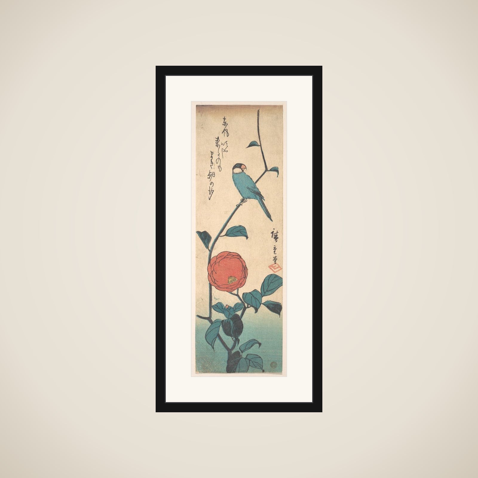 Camellia and Finch framed