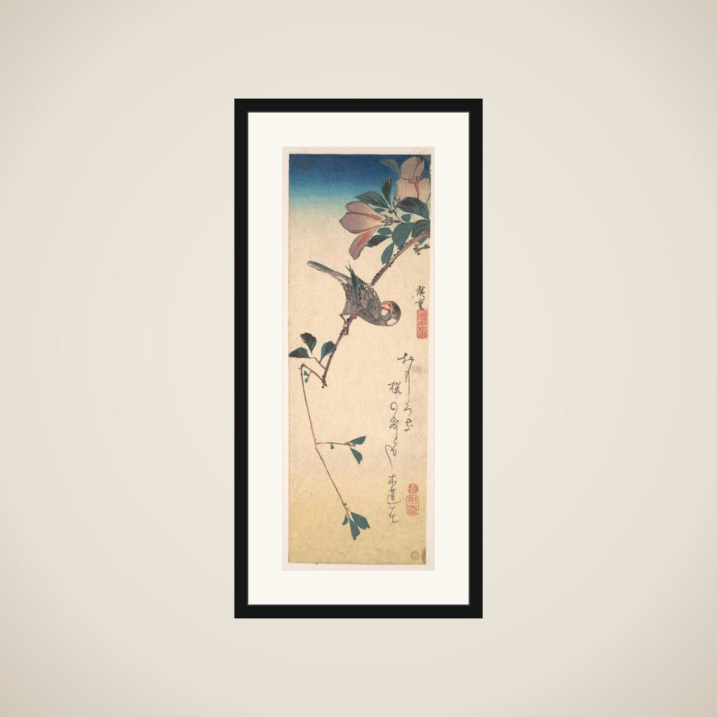 Purple Magnolia and Hornbill framed