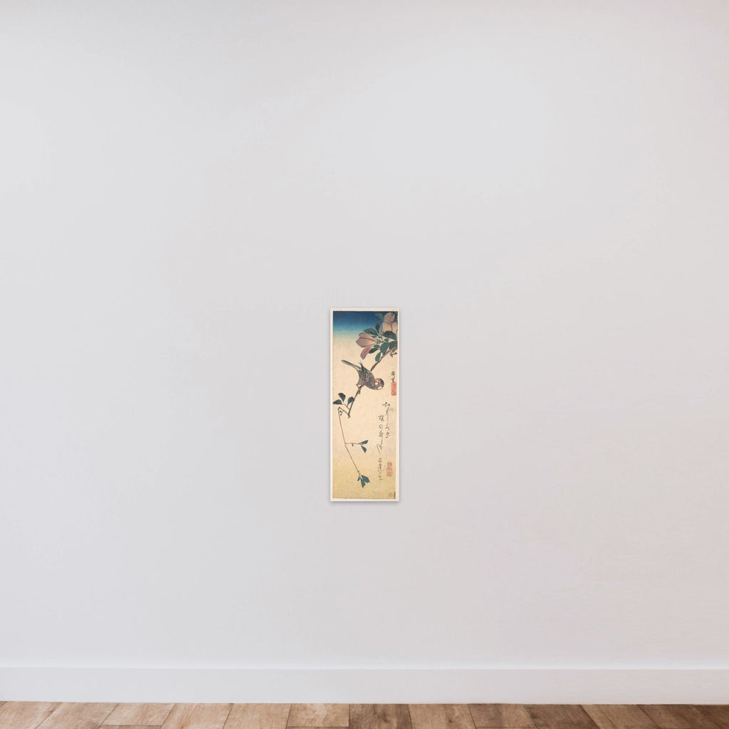 Purple Magnolia and Hornbill unframed — shown to scale
