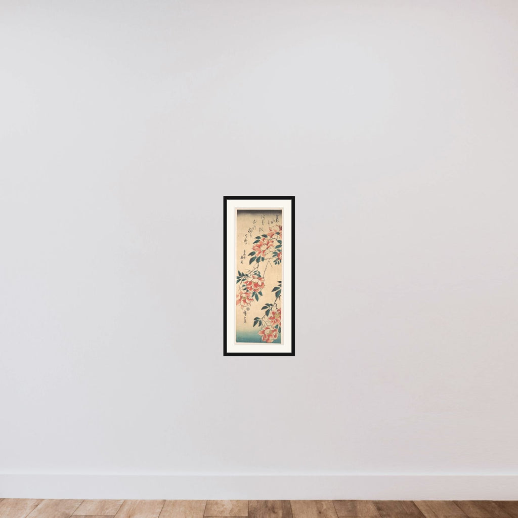 Roses framed — shown to scale