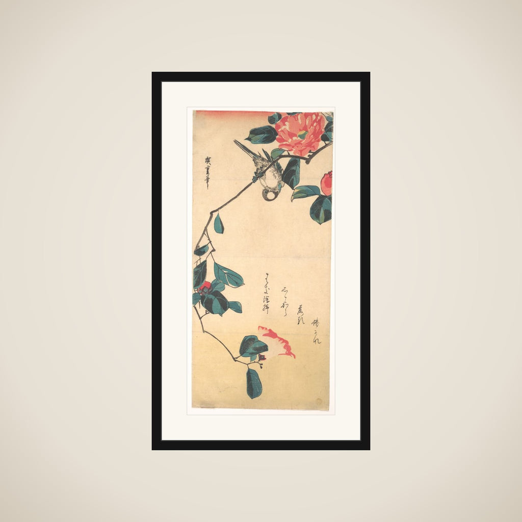 Camellia and Bullfinch framed