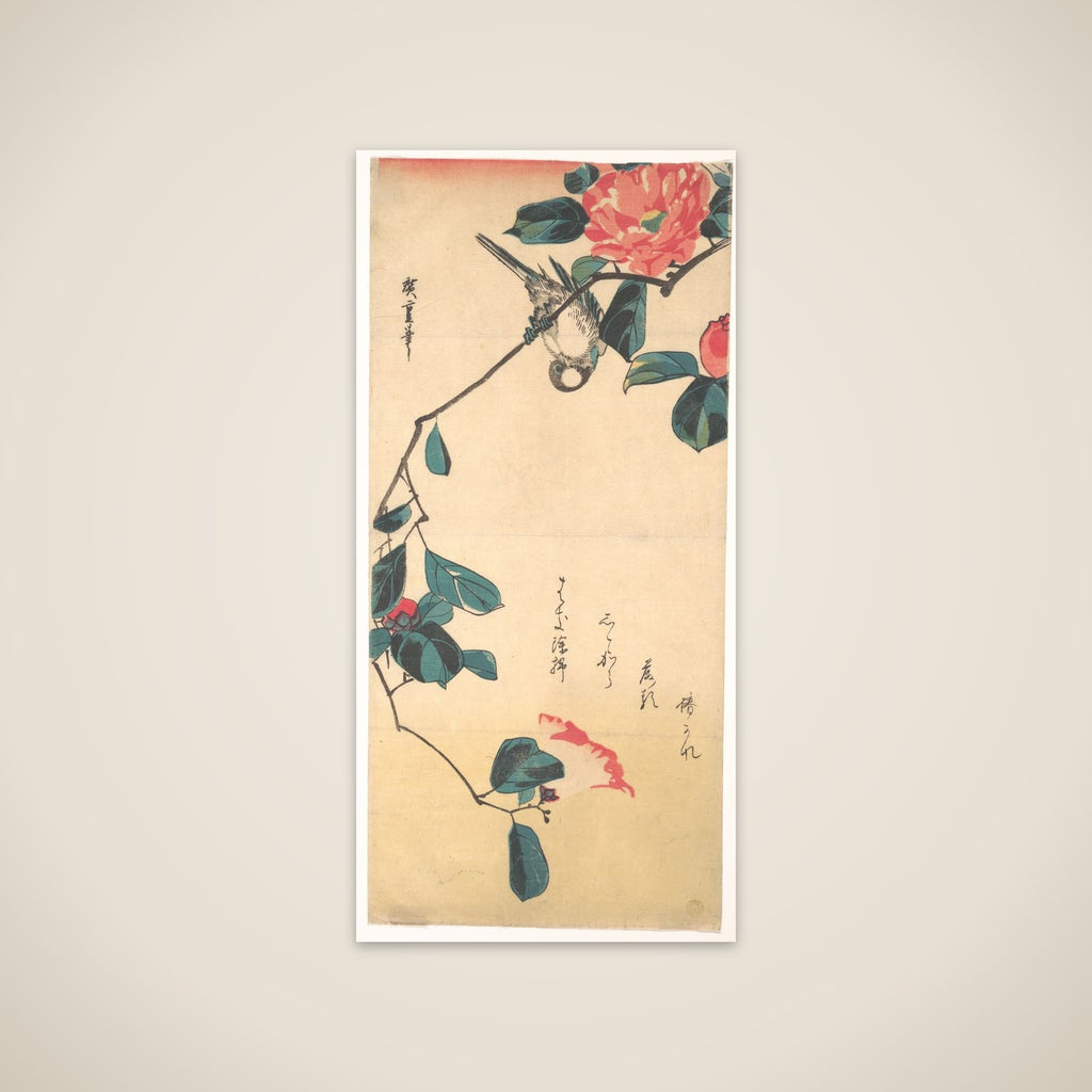Camellia and Bullfinch unframed print