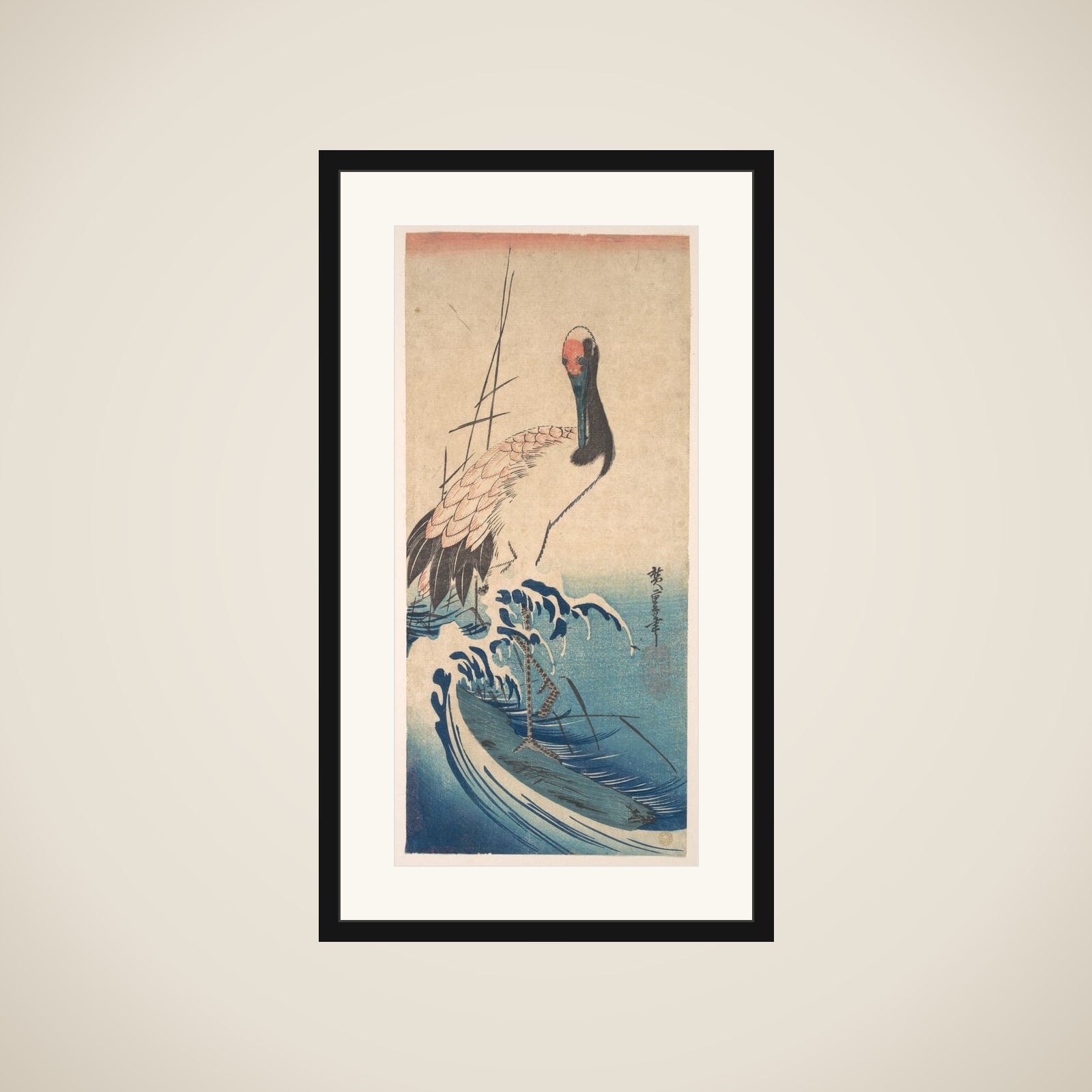 Crane and Surf framed