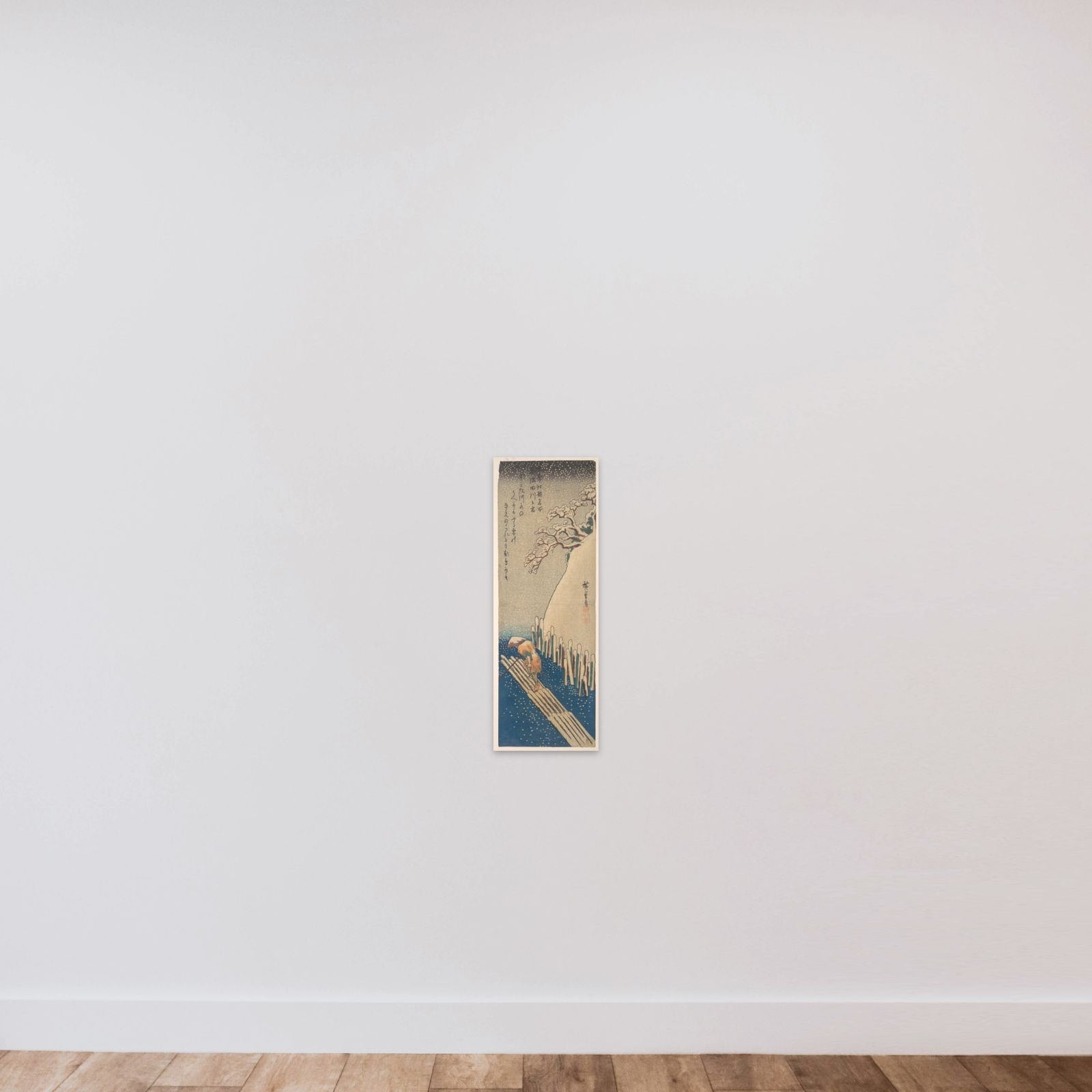 Snow on the Sumida River unframed — shown to scale