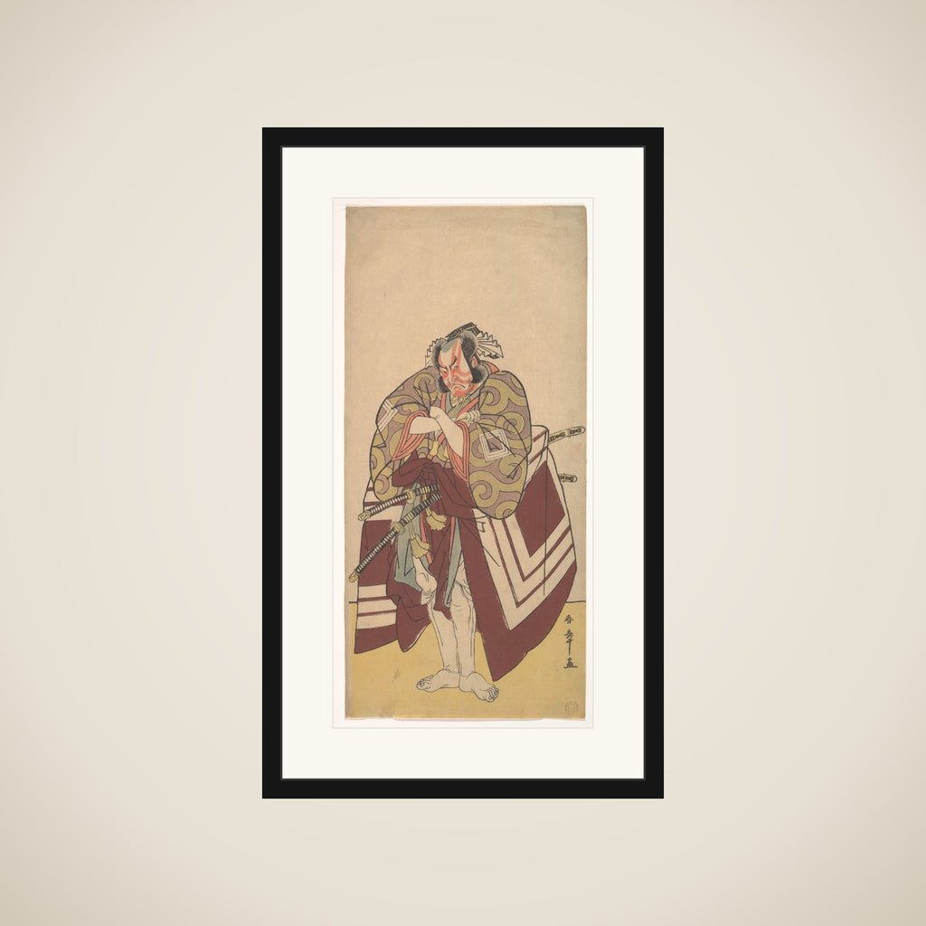 Kabuki Actor Ichikawa Danjūrō V in a Shibaraku (Stop Right There!) Role framed