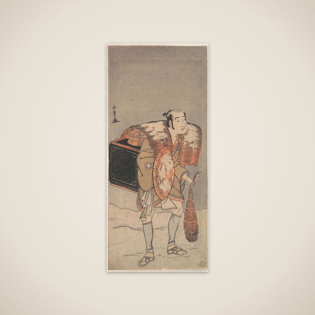Otani Tomoemon (?) as a Peddler Trudging Through the Snow unframed print
