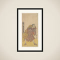 The Fifth Ichikawa Danjuro as a Kago Bearer Standing Near a Mile Post framed