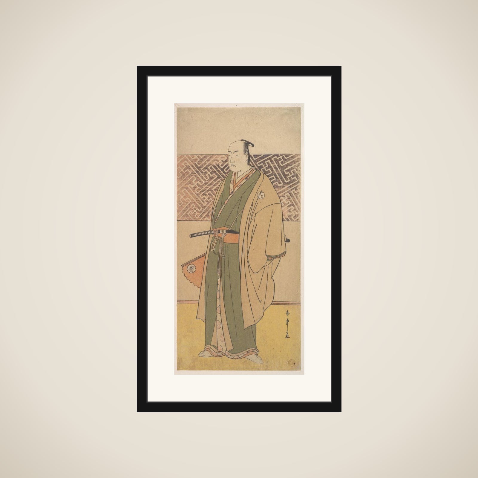 The Fourth Matsumoto Koshiro in the Role of Oboshi Yuranosuke framed